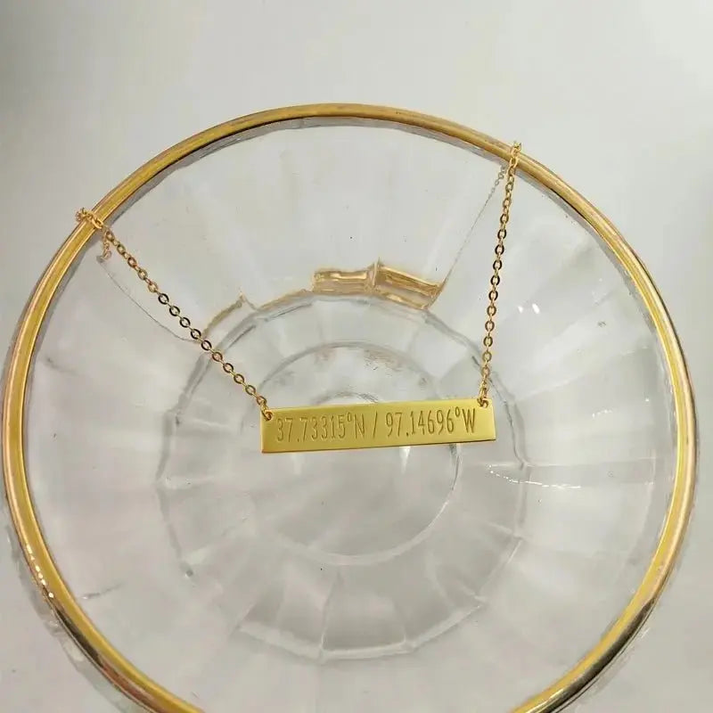 Exclusive Coordinates Bar  Necklace - A Timeless Valentine's Day Gift shop name