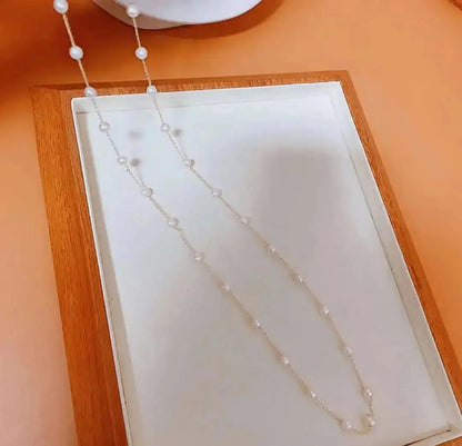 Explosive Gypsophila Sweater Chain 80CM Length 4-5MM High Quality Freshwater Pearl Necklace pearl sweater chain