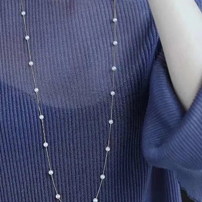 Explosive Gypsophila Sweater Chain 80CM Length 4-5MM High Quality Freshwater Pearl Necklace pearl sweater chain