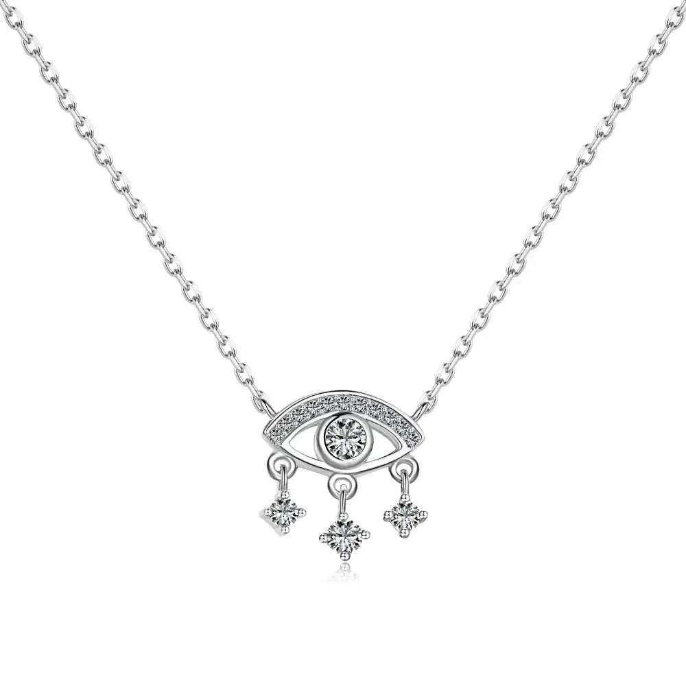 Eye of Protection Silver Rhodium 18K Gold Necklace