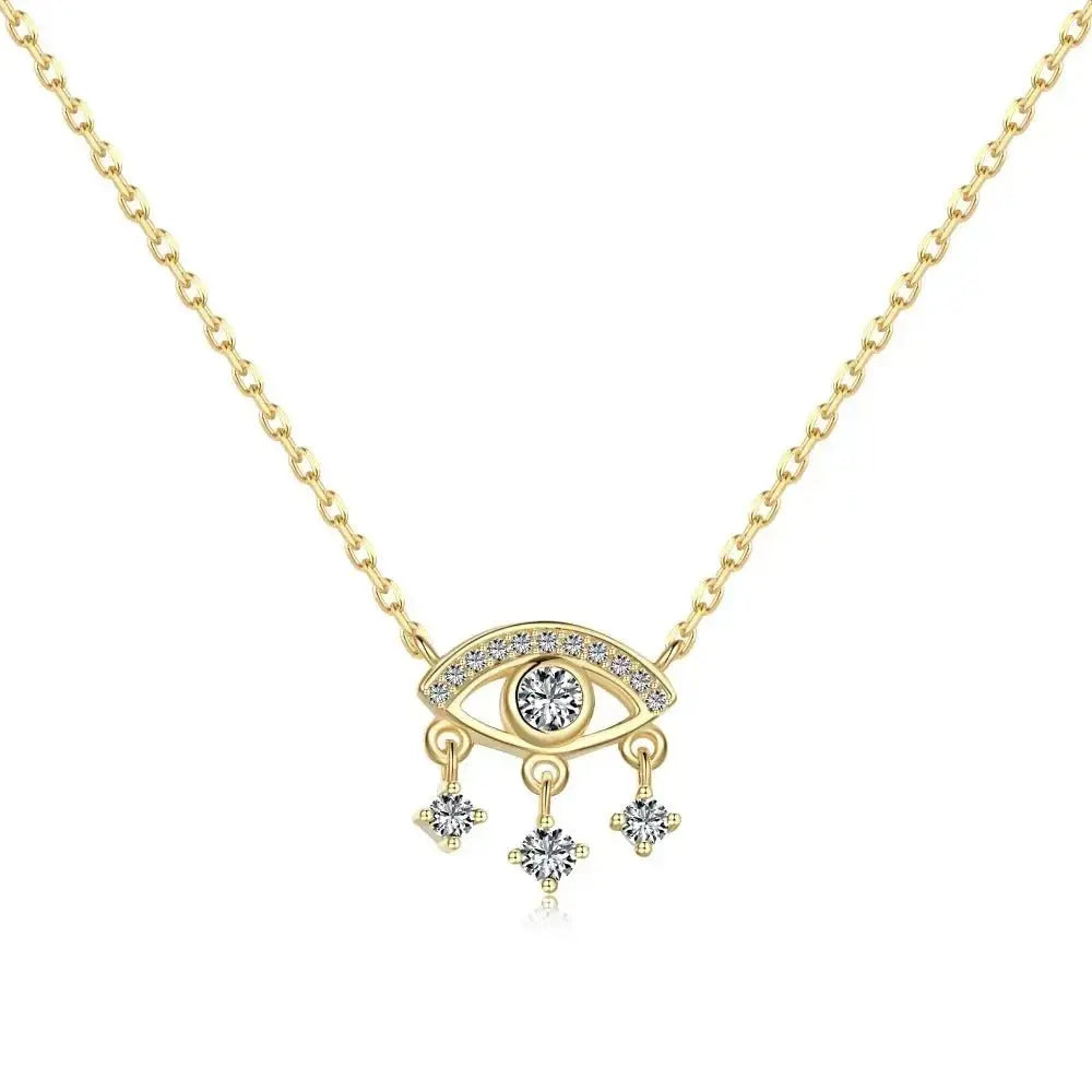 Eye of Protection Silver Rhodium 18K Gold Necklace