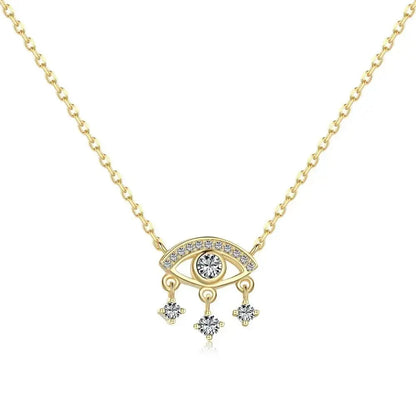 Eye of Protection Silver Rhodium 18K Gold Necklace