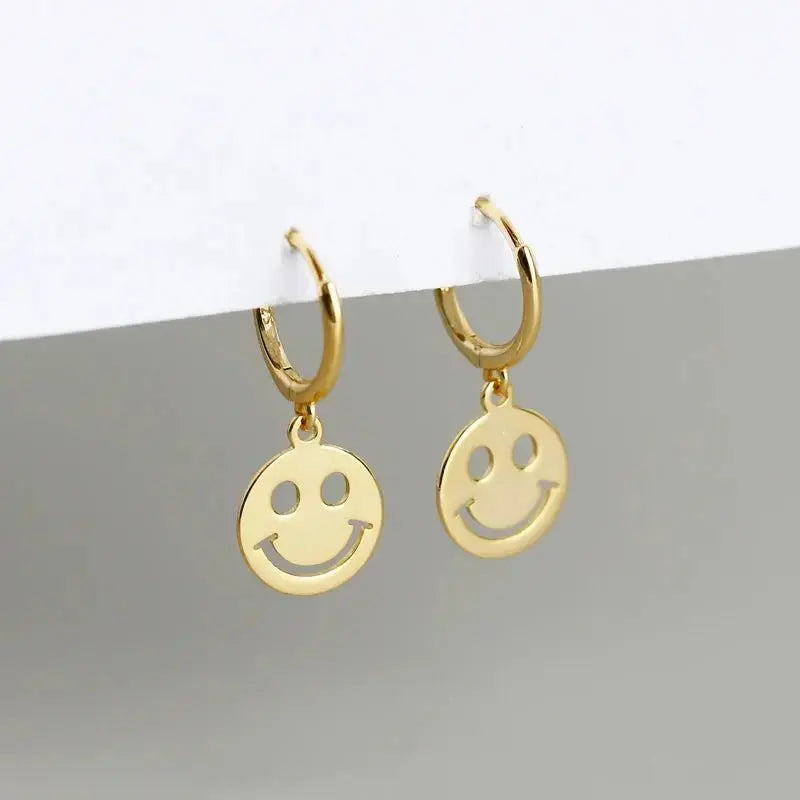 Fashion earrings jewelry 925 sterling silver hoop earrings snake moon star smile 18K gold plated hoop earrings women jewelry EH1113-Gold shop name