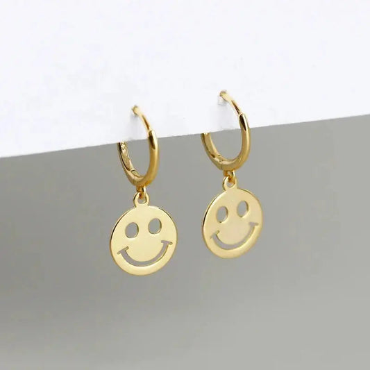 Fashion earrings jewelry 925 sterling silver hoop earrings snake moon star smile 18K gold plated hoop earrings women jewelry EH1113-Gold