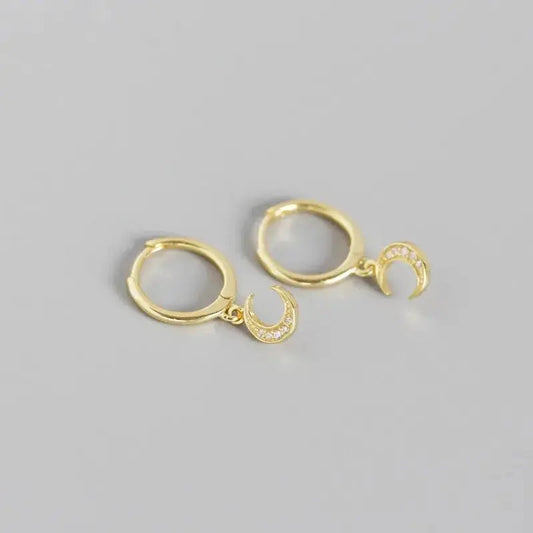 Fashion earrings jewelry 925 sterling silver hoop earrings snake moon star smile 18K gold plated hoop earrings women jewelry YHE0135-Gold shop name