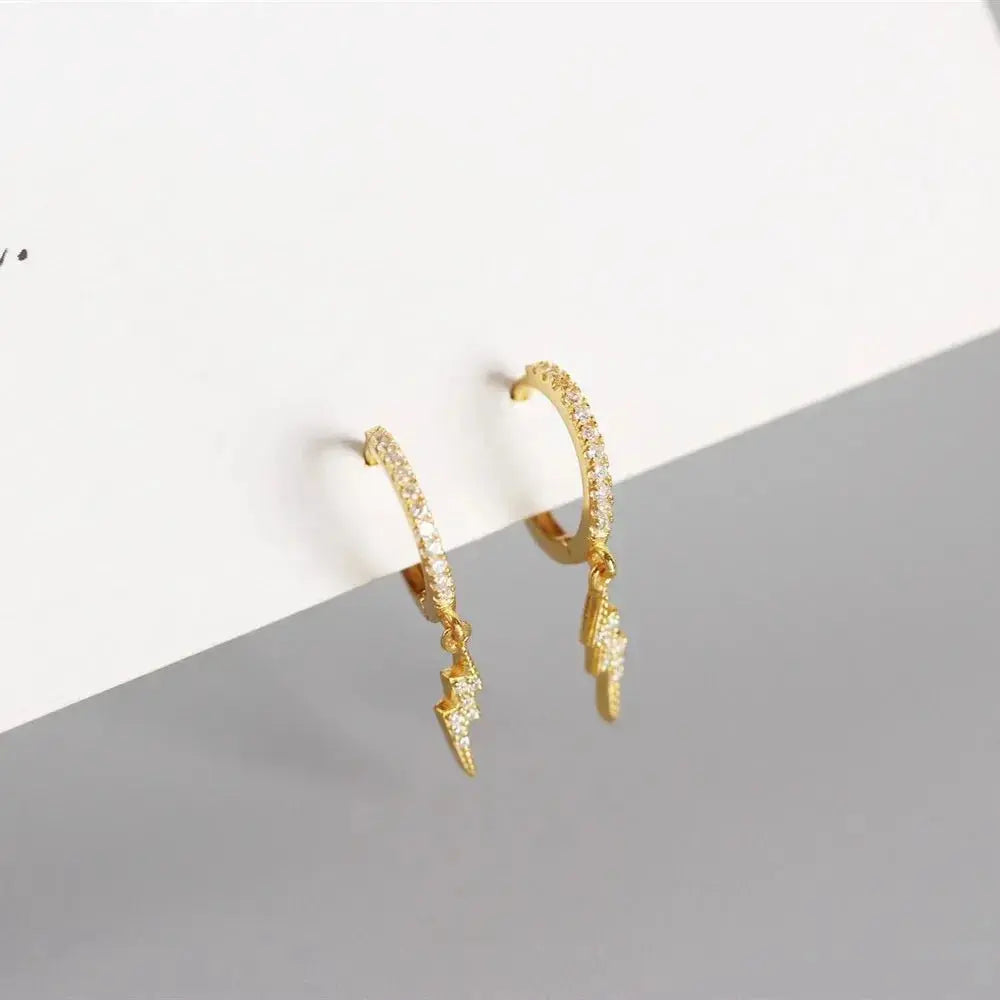 Fashion earrings jewelry 925 sterling silver hoop earrings snake moon star smile 18K gold plated hoop earrings women jewelry YHE0148-Gold shop name