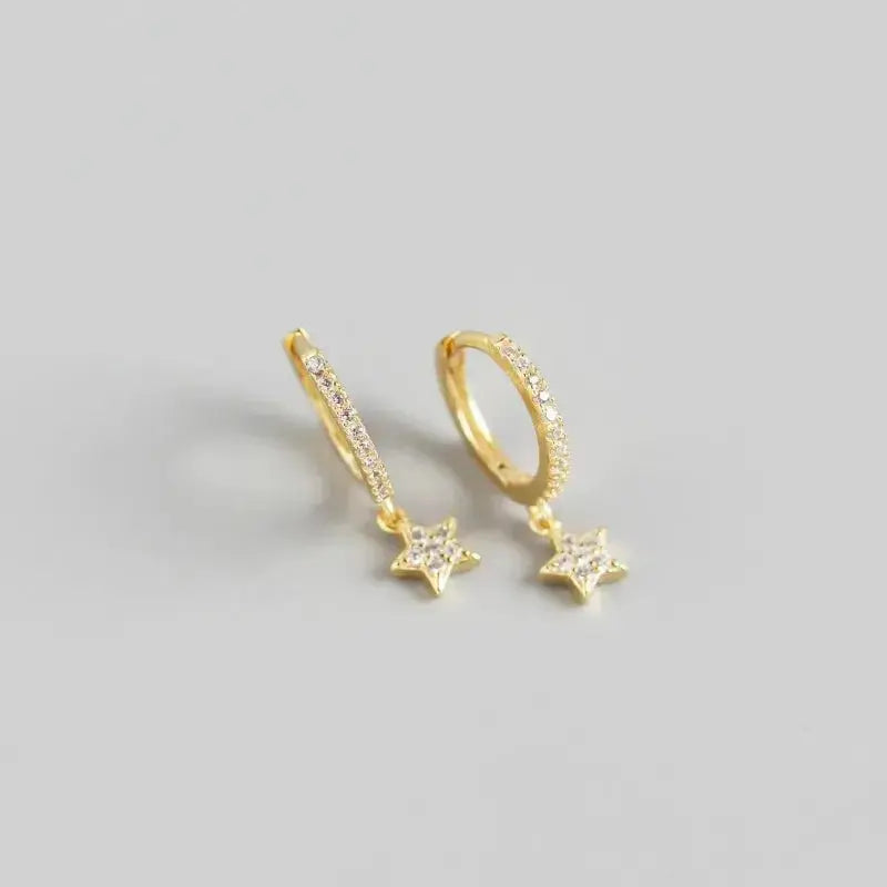 Fashion earrings jewelry 925 sterling silver hoop earrings snake moon star smile 18K gold plated hoop earrings women jewelry YHE0152-Gold shop name