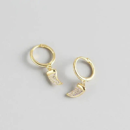 Fashion earrings jewelry 925 sterling silver hoop earrings snake moon star smile 18K gold plated hoop earrings women jewelry YHE0163-Gold shop name