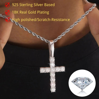 Fine Cross Pendant Moissanite VVS D shop name