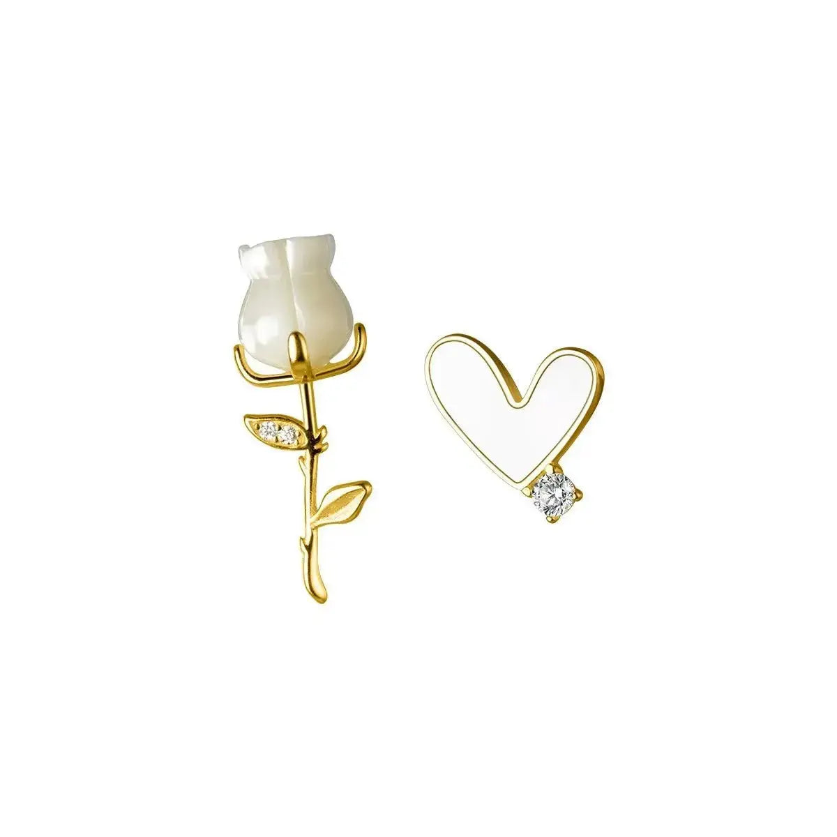 French Rose and Heart Shell Stud Earring shop name