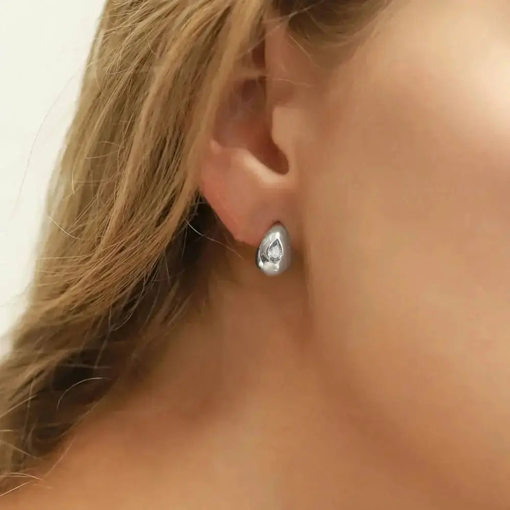 Frosted C Shape Earrings Embellished for luxury Earrings