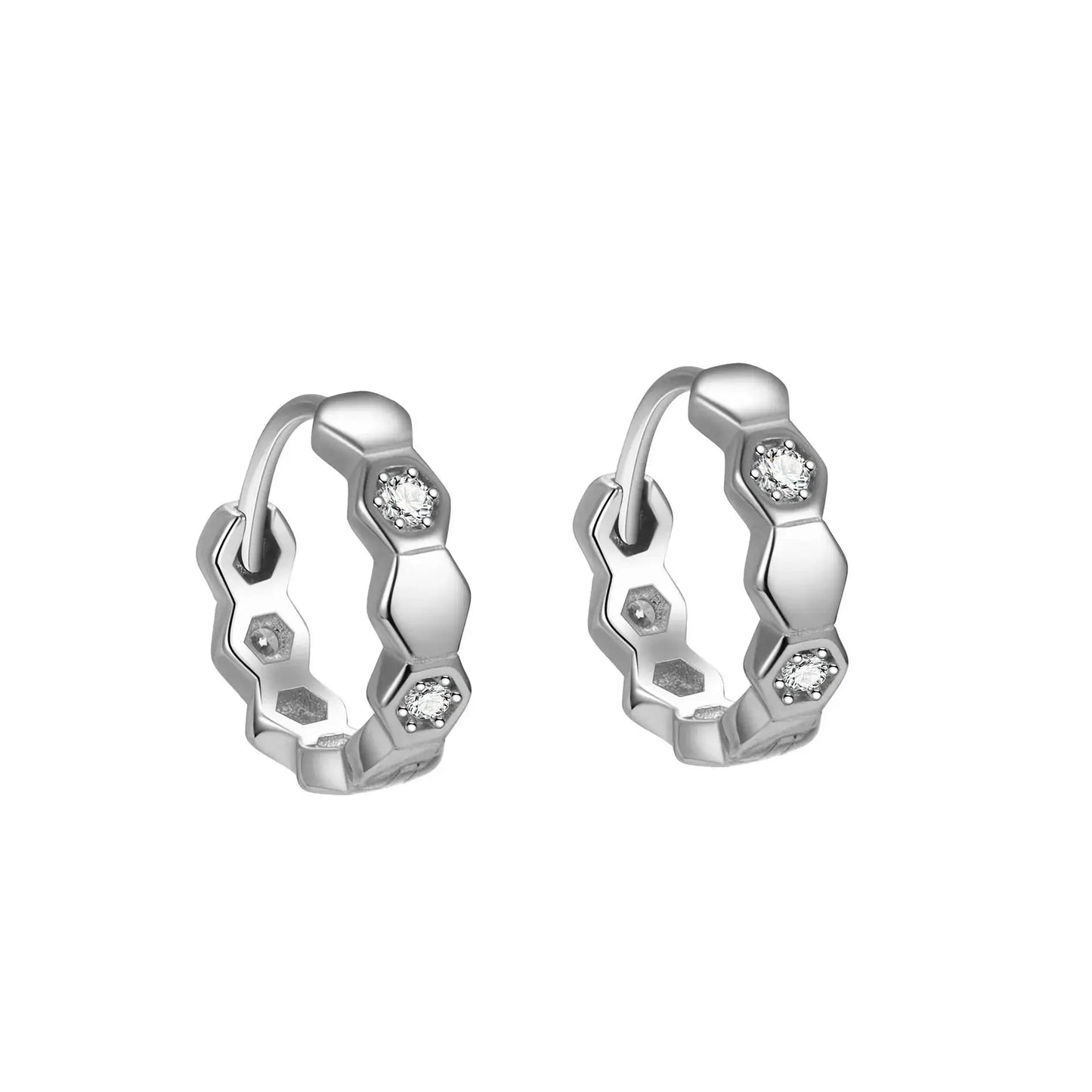 Geometric Honeycomb Small Hoop Earrings shop name