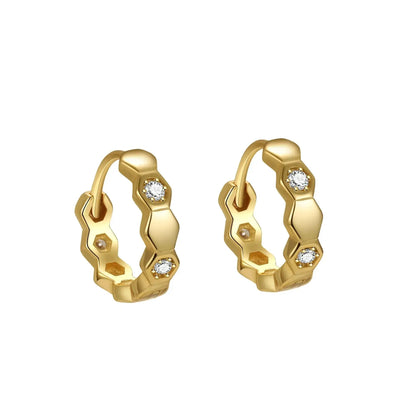 Geometric Honeycomb Small Hoop Earrings shop name