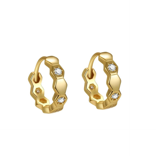 Geometric Honeycomb Small Hoop Earrings