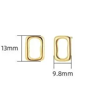 Geometric Minimal Hollow Shaped Stud Earrings shop name