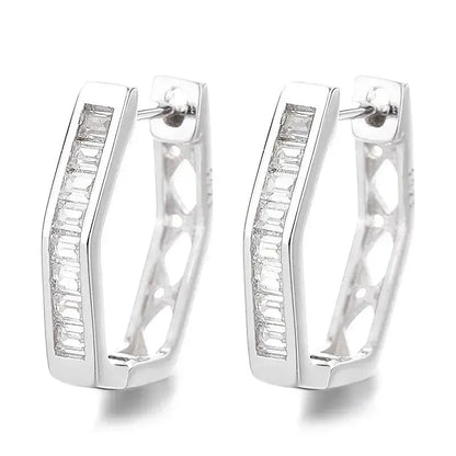 Geometric Polygon Diamond Accent Hoop Earrings shop name