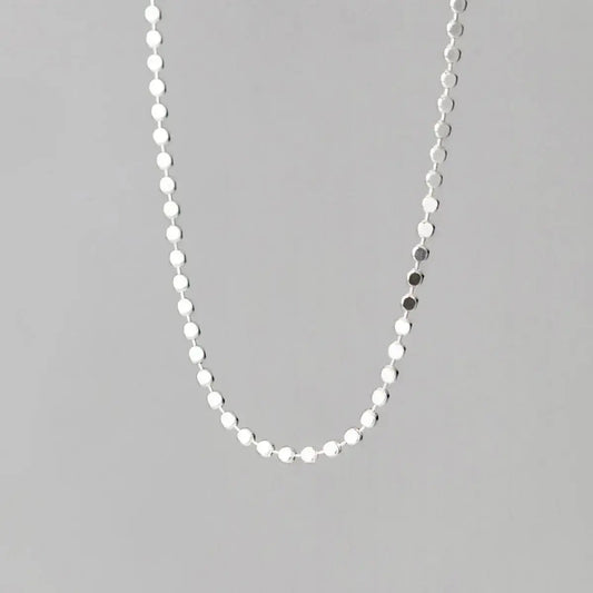 Geometric Round Disc Chain Necklace