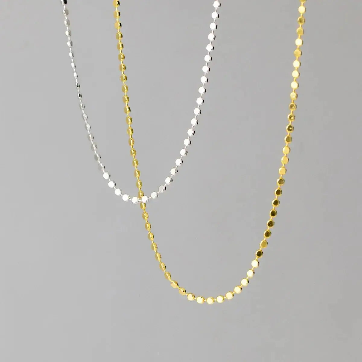 Geometric Round Disc Chain Necklace shop name