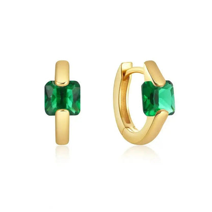 Gold 18K Chunky Gems Huggie Earrings shop name