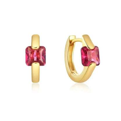 Gold 18K Chunky Gems Huggie Earrings shop name