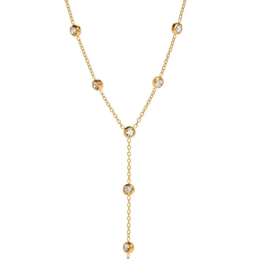 Gold Long Y Shape Chain Necklace