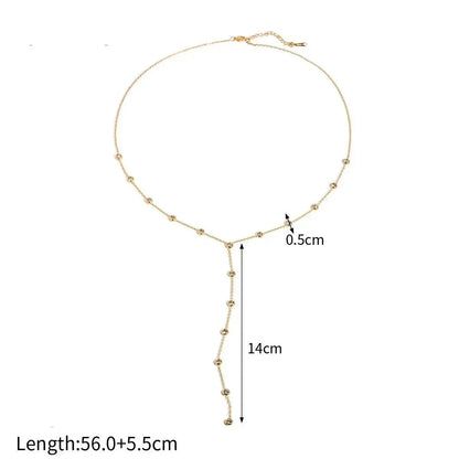 Gold Long Y Shape Chain Necklace shop name