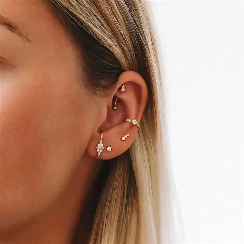 Gold New Style Stud Earrings