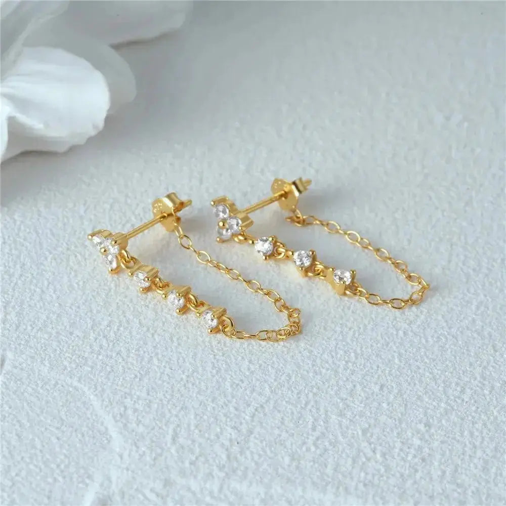 Gold Tassel Princess Trendy Stud Earrings shop name