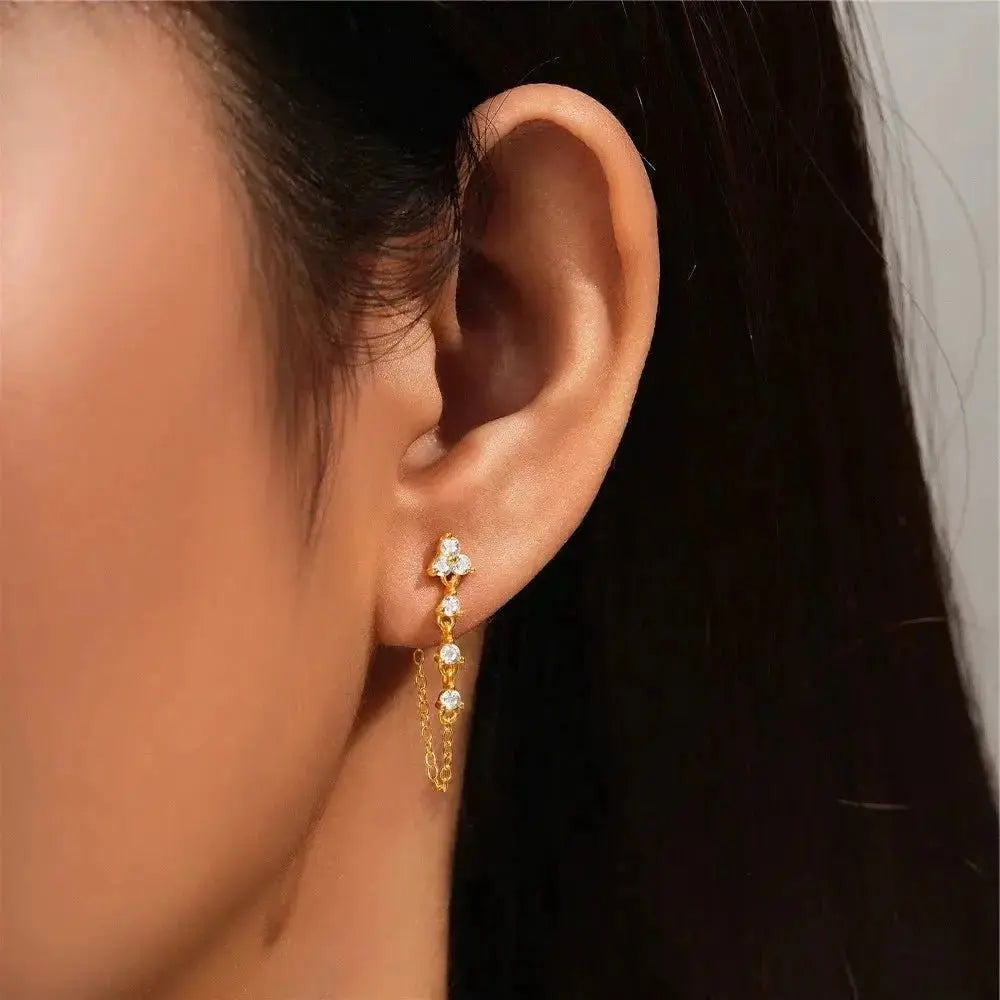 Gold Tassel Princess Trendy Stud Earrings shop name