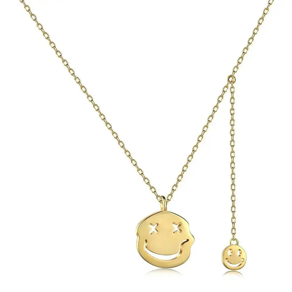 Happy Face Pendant Necklace 18K shop name