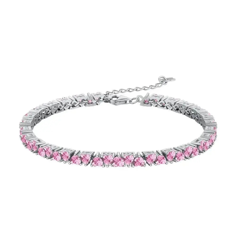 Heart Shaped Cut Pink Love Tennis Bracelet shop name