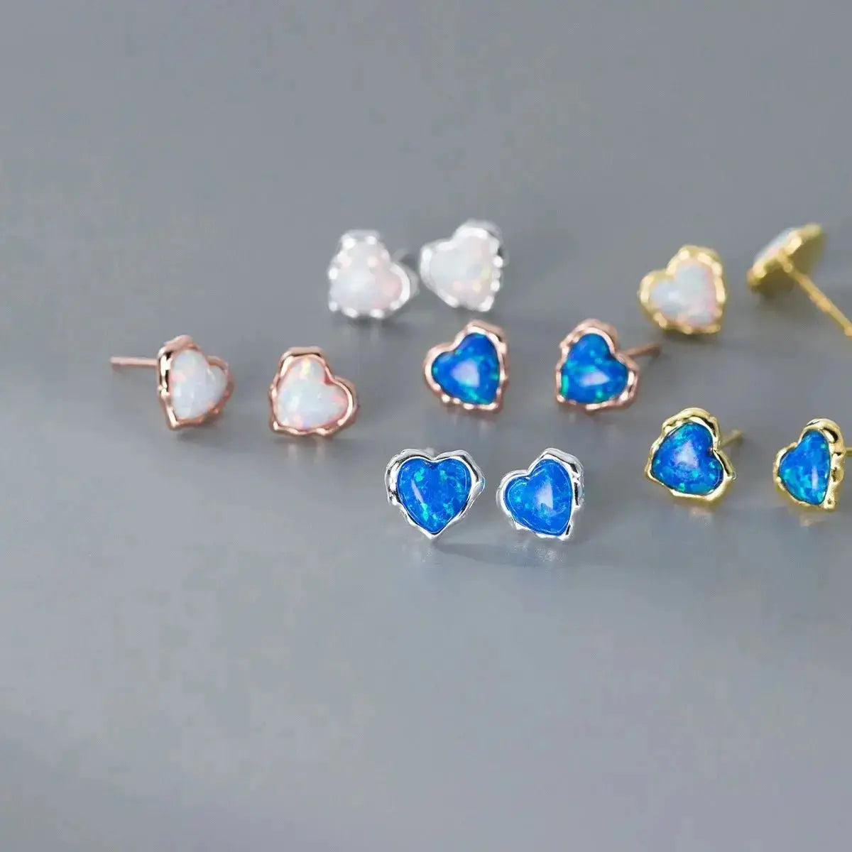 Heart Shaped Opal Stud Earrings shop name