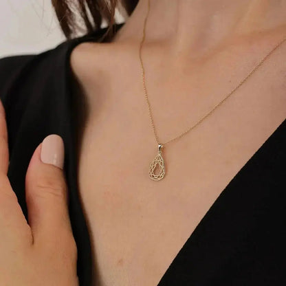 Hollow Drop Pendant Necklace