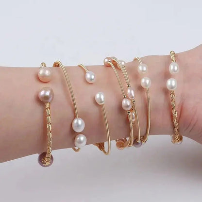 Hot Sale Natural Freshwater Pearl Adjustable Bangles shop name