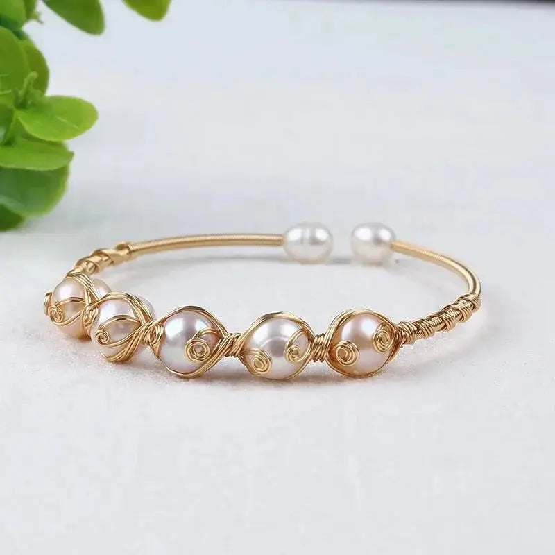 Hot Sale Natural Freshwater Pearl Adjustable Bangles shop name