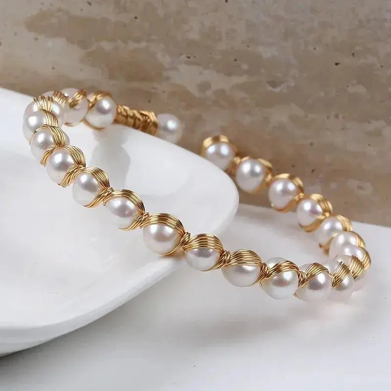 Hot Sale Natural Freshwater Pearl Adjustable Bangles shop name