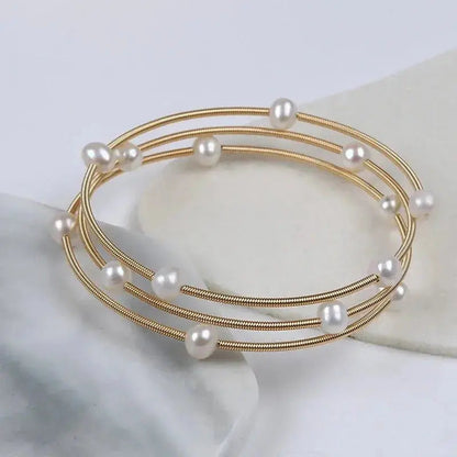 Hot Sale Natural Freshwater Pearl Adjustable Bangles shop name