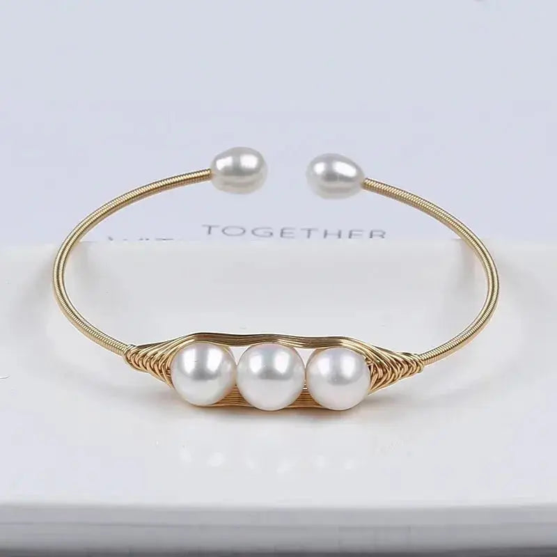 Hot Sale Natural Freshwater Pearl Adjustable Bangles shop name