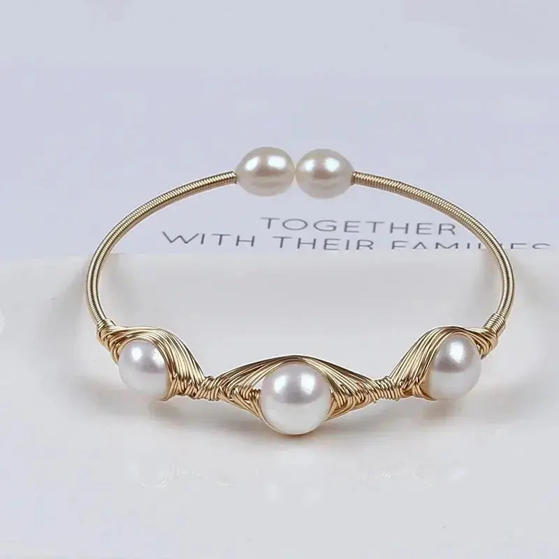 Hot Sale Natural Freshwater Pearl Adjustable Bangles shop name