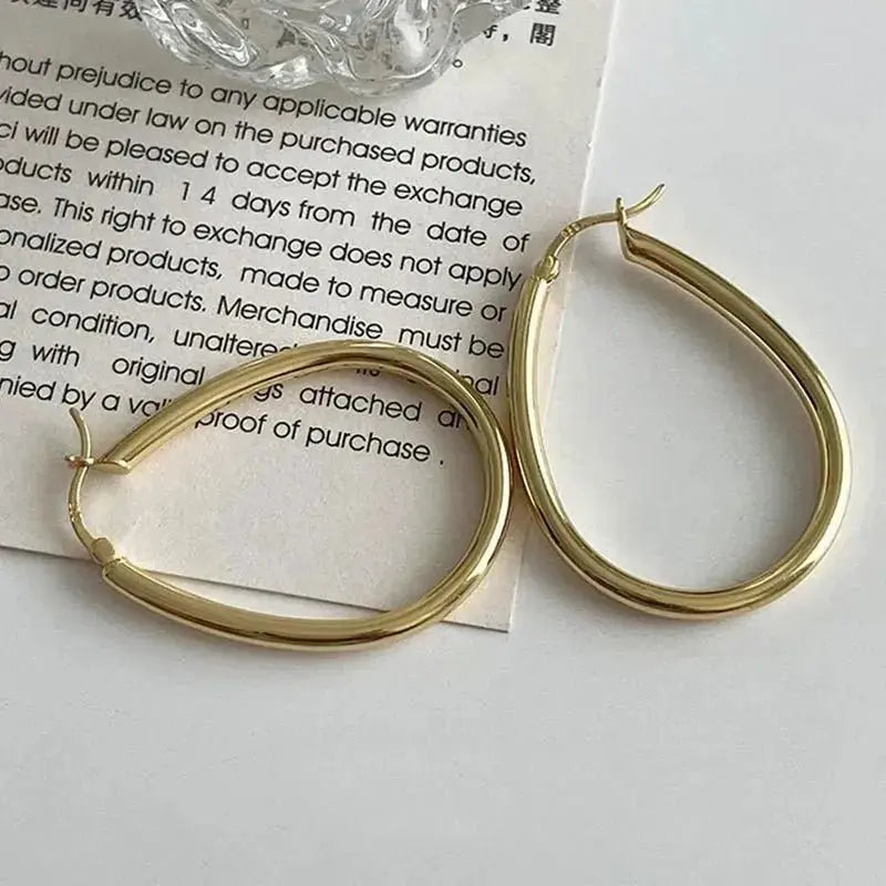 Large Hollow Water Drop Hoops shop name