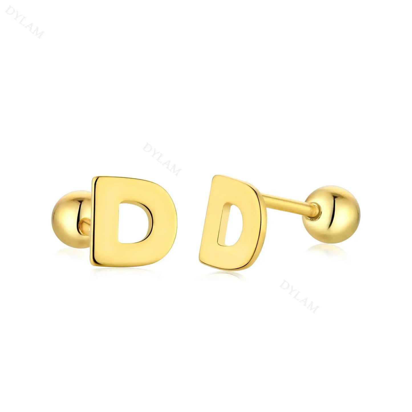 Letter Screw on Stud Earrings shop name