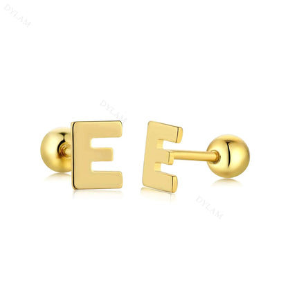 Letter Screw on Stud Earrings shop name