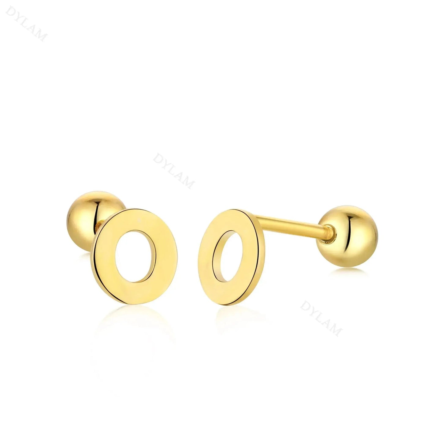 Letter Screw on Stud Earrings shop name