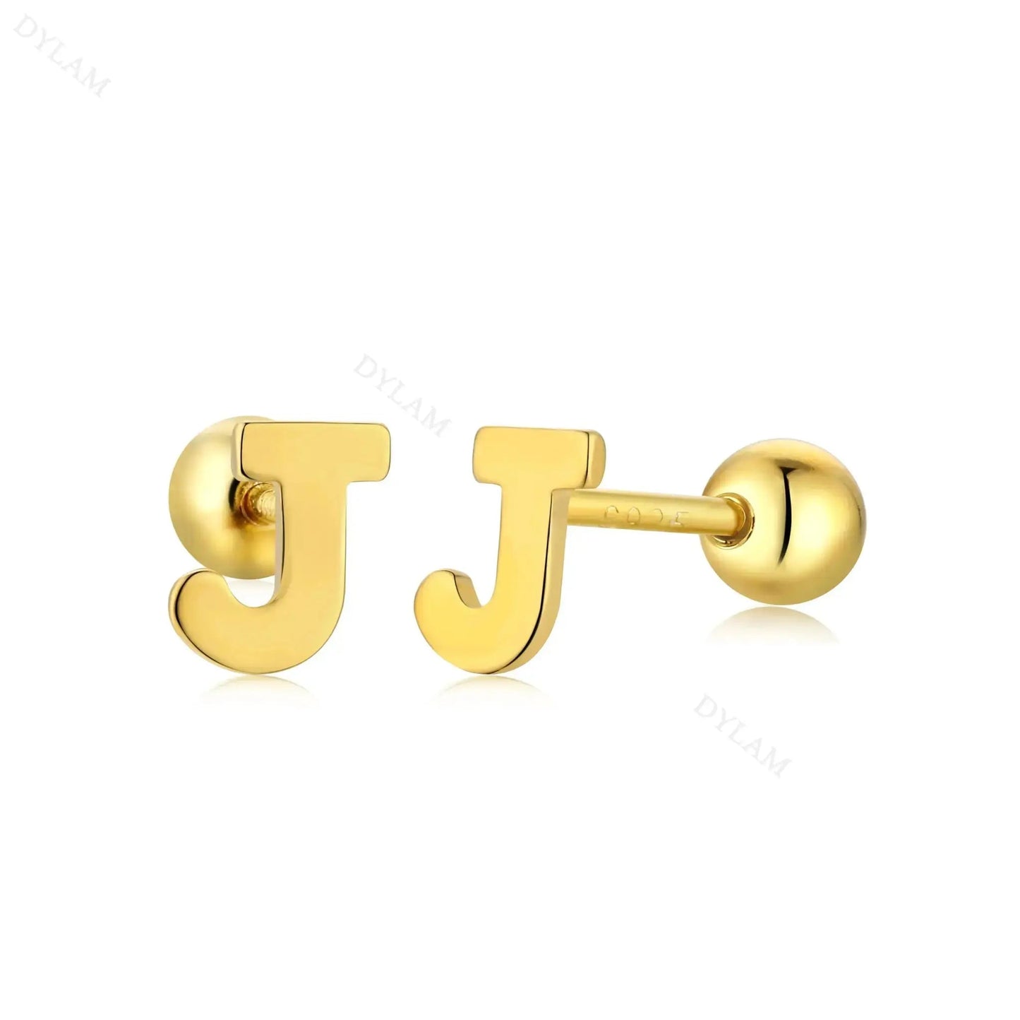 Letter Screw on Stud Earrings shop name