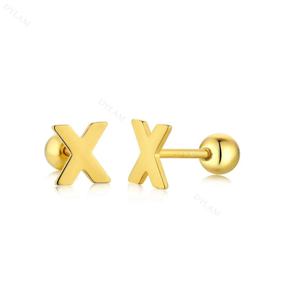 Letter Screw on Stud Earrings shop name