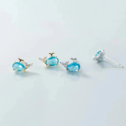 Little Gems Blue Wale Crystal Studs shop name