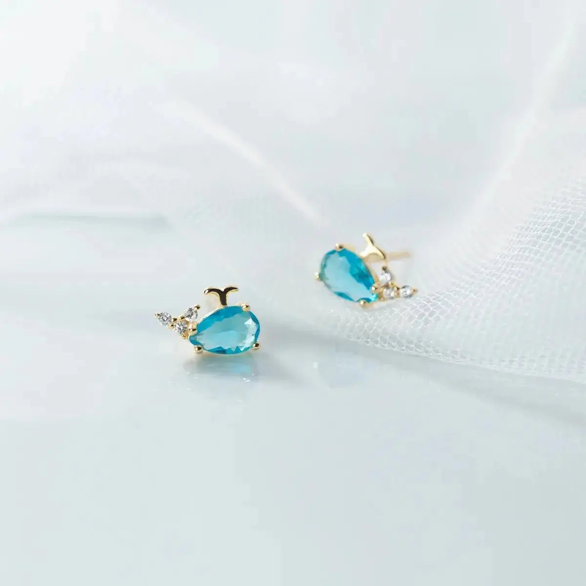 Little Gems Blue Wale Crystal Studs shop name