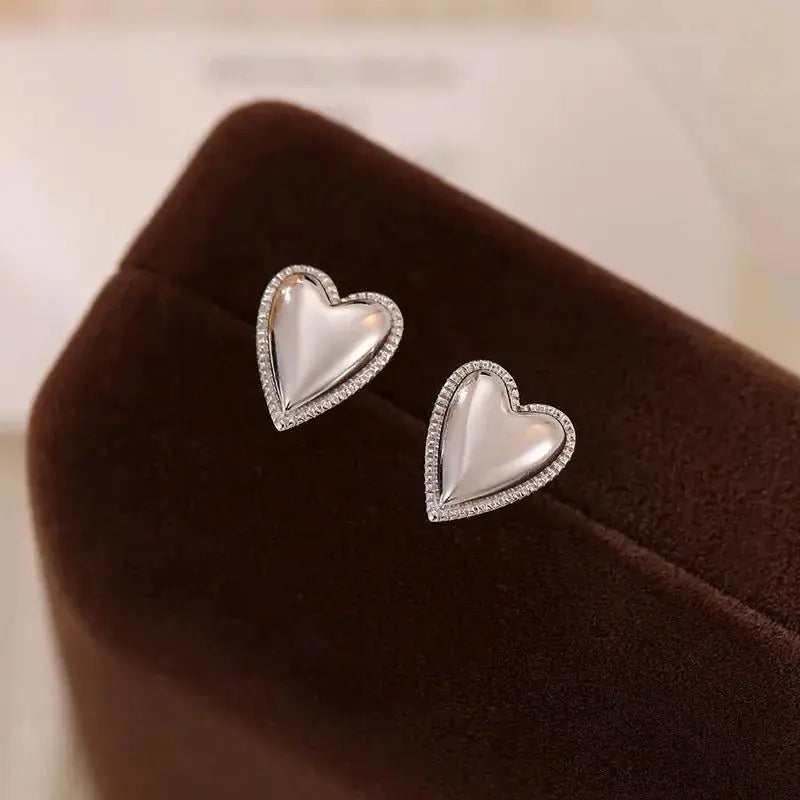 Love Heart Matted Studs shop name