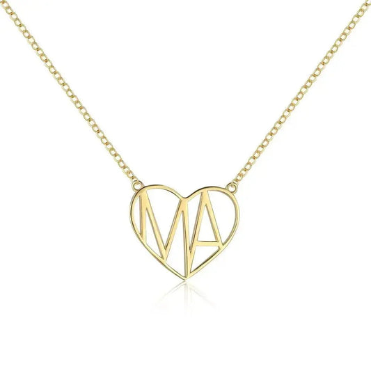 Mama Hollow Heart Minimal Necklace