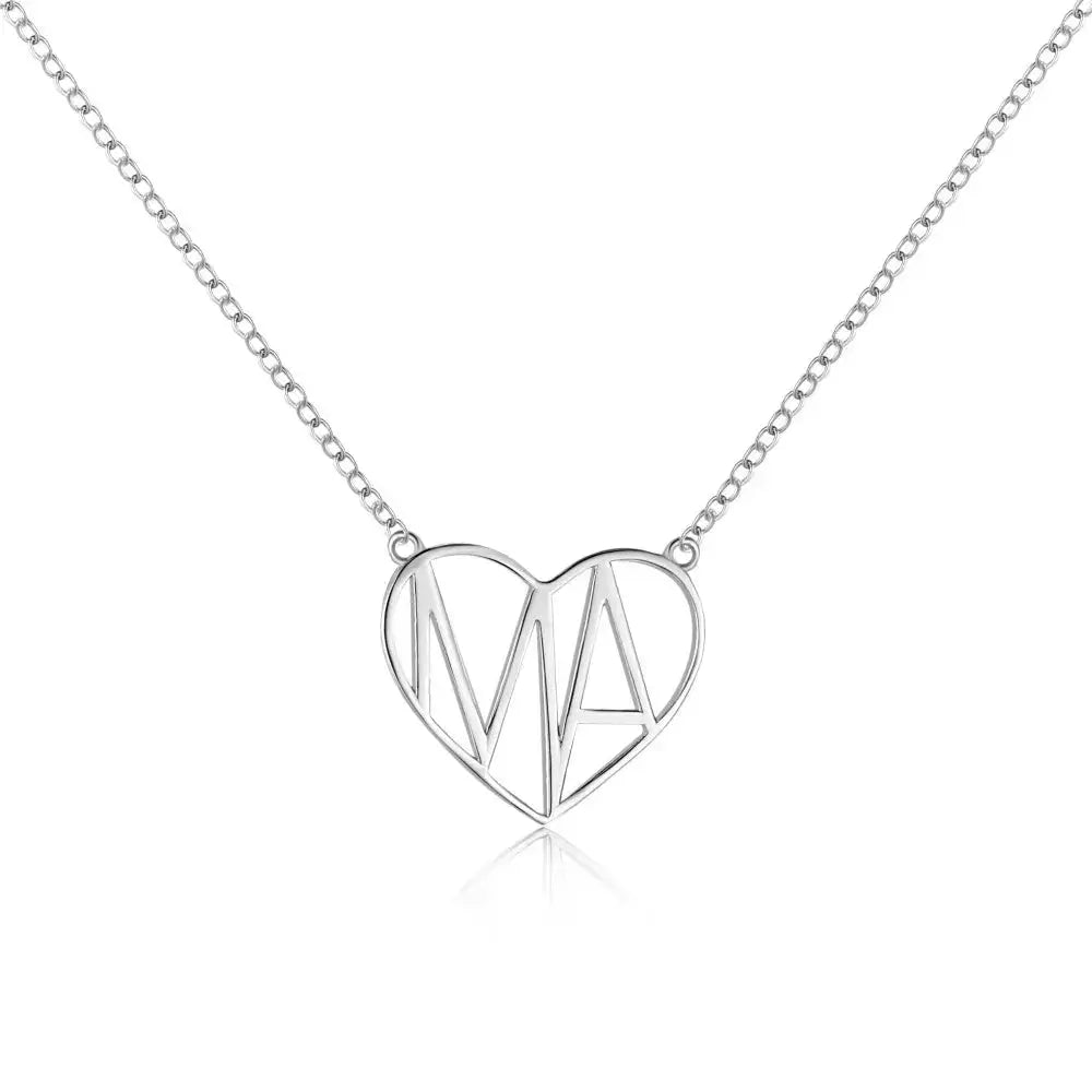 Mama Hollow Heart Minimal Necklace